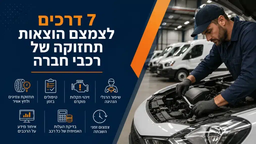 7 דרכים לצמצם הוצאות תחזוקה של רכבי חברה